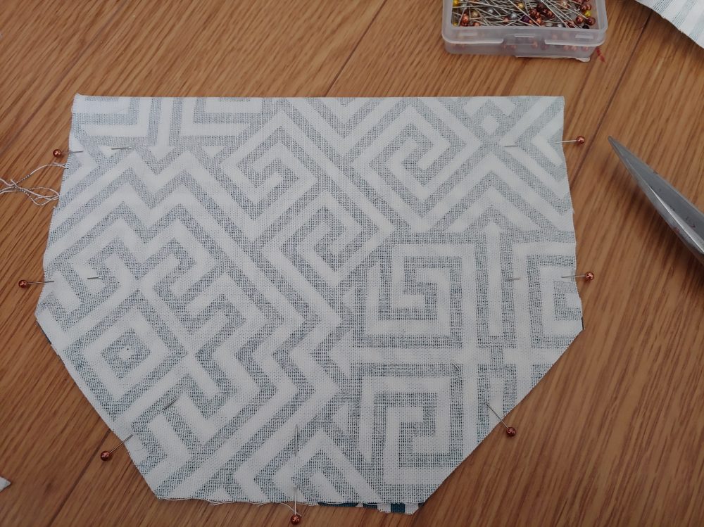 Inside out and pinned fabric
